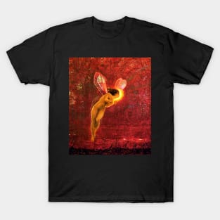 IRIS,SPIRIT OF THE RAINBOW IN AUTUMN Red Pink Hues by John Atkinson Grimshaw T-Shirt